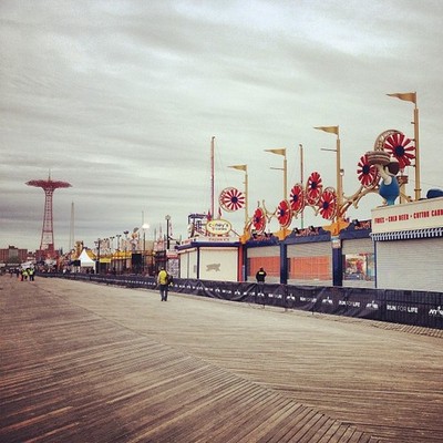 Hello from the #ConeyIsland  #BrooklynHalf Finish Line!